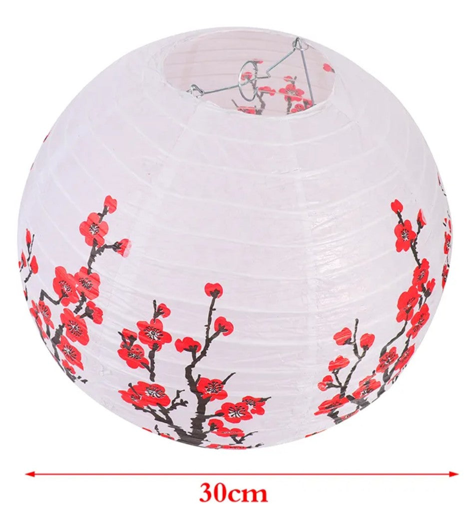 Lot de lampions, motif prunier
